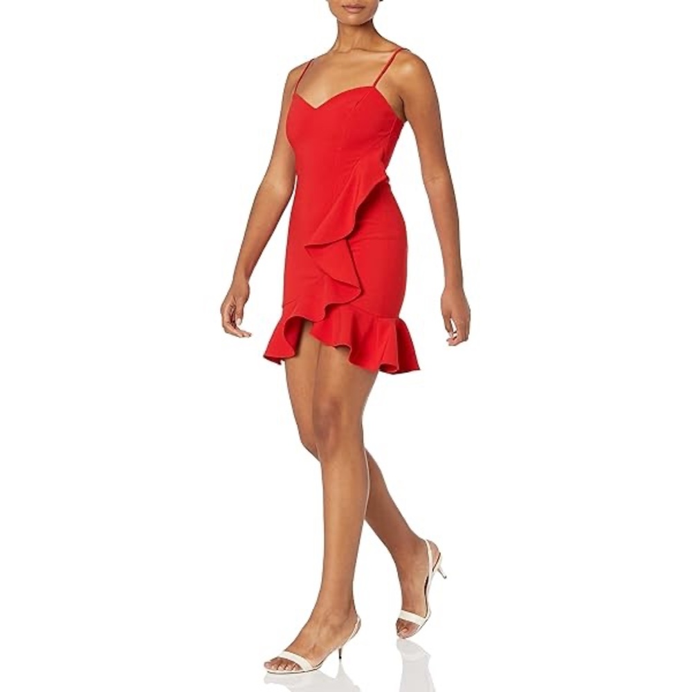 Likely Women’s Laverna Ruffled Classic Mini Sweetheart Dress in Red Size 10 NWT